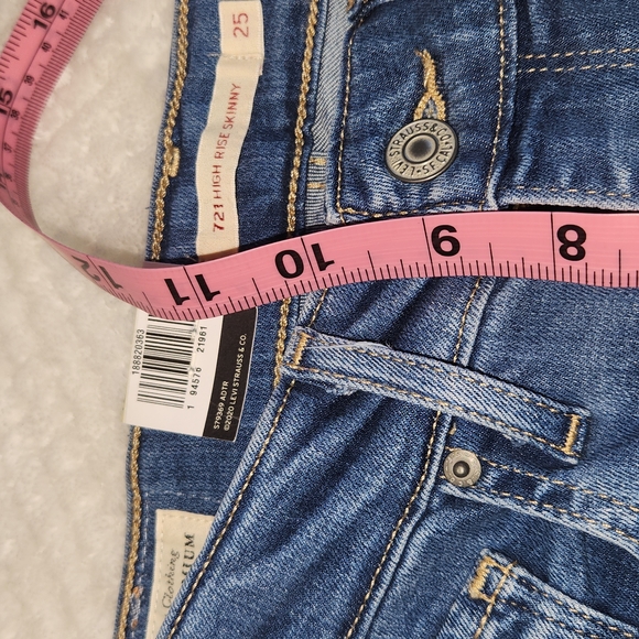 LEVI'S  721 HIGH RISE SKINNY JEANS WOMENS SIZE 25×30 NEW WITH TAGS - Picture 14 of 16